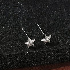 Латунные серьги-гвоздики для женщин&nbsp;EJEW-F403-03P