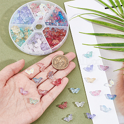 144 шт. 12-цветные прозрачные стеклянные бусины&nbsp;GLAA-CA0001-40