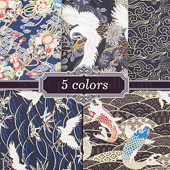 Хлопковая ткань с цветочным принтом AJEW-WH0018-90