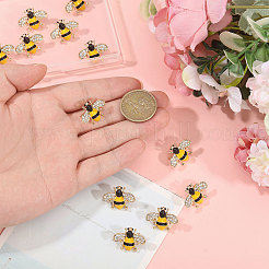 12 шт. броши на лацкан с железными стразами в виде пчел&nbsp;JEWB-CA0001-78