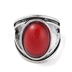 Овальное кольцо на палец из смолы RJEW-B107-16AS-02