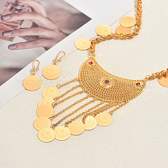 Комплекты длинных ожерелий и серег из сплава и железа в этническом стиле с кисточками для женщин&nbsp;OS1722