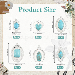 6 pz 6 pendenti in turchese sintetico tinto in {2} stili&nbsp;STAS-SZ0003-81