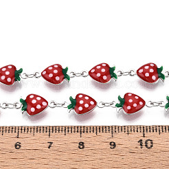 Латунные эмалевые цепочки с клубничным звеном CHC-N024-01P