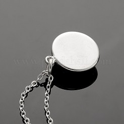 Colliers pendentif en résine druzy plat en laiton plaqué couleur argent&nbsp;NJEW-JN01163