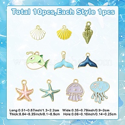 10шт 10 стиля подвески из сплава с эмалью&nbsp;ENAM-YW0006-64