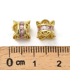 Латунные микро проложить кубического циркония бусы KK-B142-06G-01