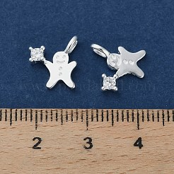 925 подвеска в виде рождественского пряничного человечка из стерлингового серебра с прозрачными кубическими цирконами STER-Z104-01S