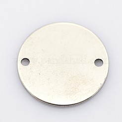 変色防止フラットラウンド201ステンレススチールリンクコネクター  ステンレス鋼色  16x1mm  穴：1.5mm&nbsp;STAS-P073-25