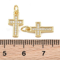 Breloques en laiton zircon cubique transparent&nbsp;CU-CBADC6C-06G-03