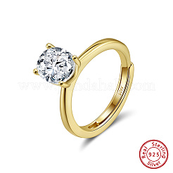 925 перстень из стерлингового серебра с микропаве из прозрачных кубических цирконий для женщин RJEW-G358-01G