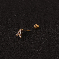 Boucles d'oreilles cartilage en acier inoxydable chirurgical 316L avec micro pavé de zircones cubiques transparentes&nbsp;WG3A850-02
