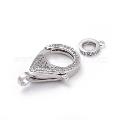 Micro latón allanan circonio cúbico broches pinza de langosta&nbsp;ZIRC-K081-95P-02