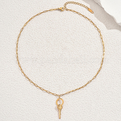 Женские персонализированные ожерелья с подвеской в виде буквы и круга из нержавеющей стали 201&nbsp;NP3399