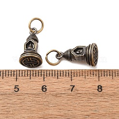 真鍮チャーム  仏塔のお守り  ラックめっき  長持ちメッキ  アンティークブロンズ  15.5x8.5mm  穴：4.5mm&nbsp;KK-CBA25B2-01B-AB