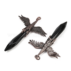 Große Anhänger aus natürlichem Obsidian&nbsp;G-T145-01R-07