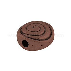 Lega di stile tibetano rotonda e piatta scavate perline vortice&nbsp;TIBEB-5437-R-FF
