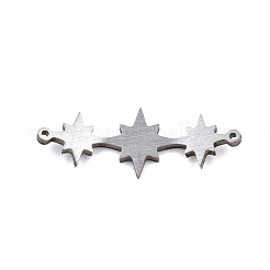 変色しない304ステンレススチールリンクコネクター  レーザー切断  スター  ステンレス鋼色  11.5x30x1.5mm  穴：1mm&nbsp;STAS-T059-10P