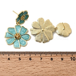 Ohrstecker aus Messing mit Blumenmotiv&nbsp;EJEW-D352-05G