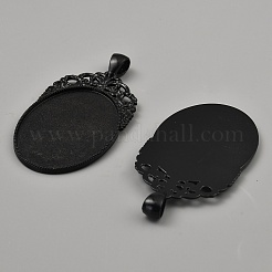 Realizzazione di incastonature per pendenti cabochon in lega ovale&nbsp;DIY-WH20002-21H
