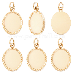6 pz 304 ciondolo cabochon in acciaio inox&nbsp;STAS-BBC0010-58