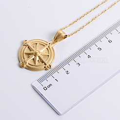 Винтажные ожерелья из нержавеющей стали с подвеской в виде компаса для мужчин MA3570