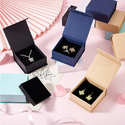 18 шт. 6-цветный квадратный бумажный магнитный флип-кейс для хранения ювелирных изделий в подарок CON-PH0003-02