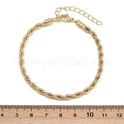 5 шт. Набор из 5 латунных цепочных браслетов и эластичных браслетов для женщин&nbsp;BJEW-D357-03G