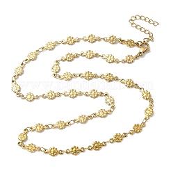 Цепочки из текстурированной цветочной цепочки из нержавеющей стали 304&nbsp;NJEW-Z084-01G