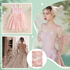 Полиэфирное кружевное волокно с вышивкой DIY-WH0899-34B