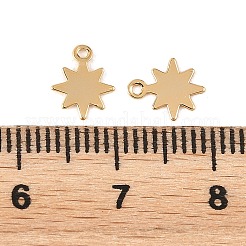 シーグレース真鍮チャーム  スターのチャーム  カドミウムフリーと鉛フリー＆ニッケルフリー  長持ちメッキ  18KGP本金メッキ  8x7x0.5mm  穴：0.8mm&nbsp;XGRQ5K471-821G