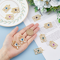 10шт 5 цвета латунные микропаве прозрачные кубические циркониевые подвески&nbsp;ZIRC-DC0001-19