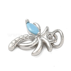 Подвески в виде кокосовой пальмы с латунным паве из светло-голубых кубических цирконий&nbsp;KK-A273-32P