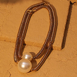 Пластиковый круглый кулон с имитацией жемчуга&nbsp;FS-WG332D2-01