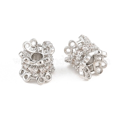 Laiton micro pavé de perles de zircone cubique claires&nbsp;CU-CBAF1EE-07B-P