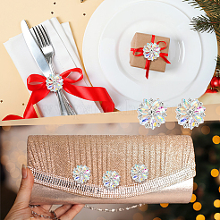 6 шт. латунная пуговица со стразами на 1 отверстия AJEW-GA0006-90A