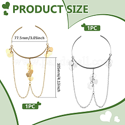 2 шт. 2 цвета железные браслеты на плечо для женщин&nbsp;AJEW-HY0002-61A