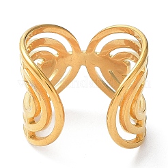 Ионное покрытие (ip) полые открытые манжетные кольца из нержавеющей стали 304 RJEW-D006-04G