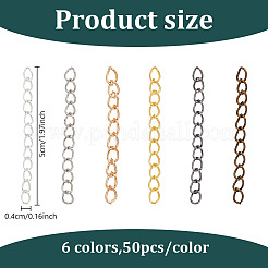 300 шт. 6-х цветный удлинитель цепи из цинкового сплава&nbsp;FIND-HY0004-03