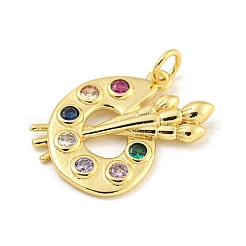 Placage de rack en laiton pavé de pendentifs en zircone cubique colorée&nbsp;KK-Z048-05G