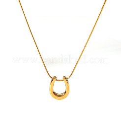 Стильные ожерелья из круглой змеиной цепи с подвеской в форме подковы из нержавеющей стали 304 для женщин&nbsp;LS-LH2412