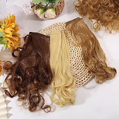 4 stücke 4 farben pp puppe perücke lange lockige haar&nbsp;DIY-GL0006-20B