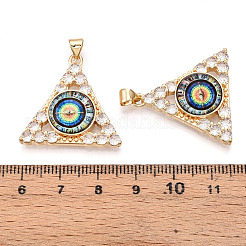 Латунные подвески с микропаве из прозрачных кубических цирконий для женщин&nbsp;KK-T070-90A-04