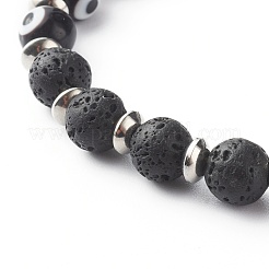 Braccialetti elasticizzati fatti a mano con perline malocchio&nbsp;BJEW-JB06466-02