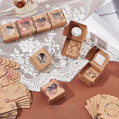 48 scatola regalo creativa in carta kraft pieghevole quadrata da 6 stili&nbsp;CON-PH0002-67