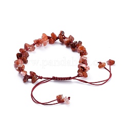 Verstellbare natürliche Karneolperlen geflochtene Perlenarmbänder&nbsp;BJEW-JB04392-05