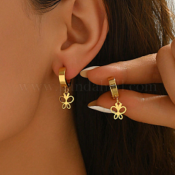 Полые серьги-кольца в форме бабочки из нержавеющей стали&nbsp;GZ3322