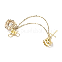 Alliage coeur en strass boucles d'oreille&nbsp;EJEW-JE06241