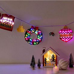 Bricolage arbre de noël et couronne et cloche et chaussette et gilet art de tissage en bois&nbsp;DIY-P033-04