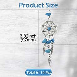 14 шт. подвеска-ловец снов из натуральных и синтетических камней 7 цветов&nbsp;PALLOY-CJ00165